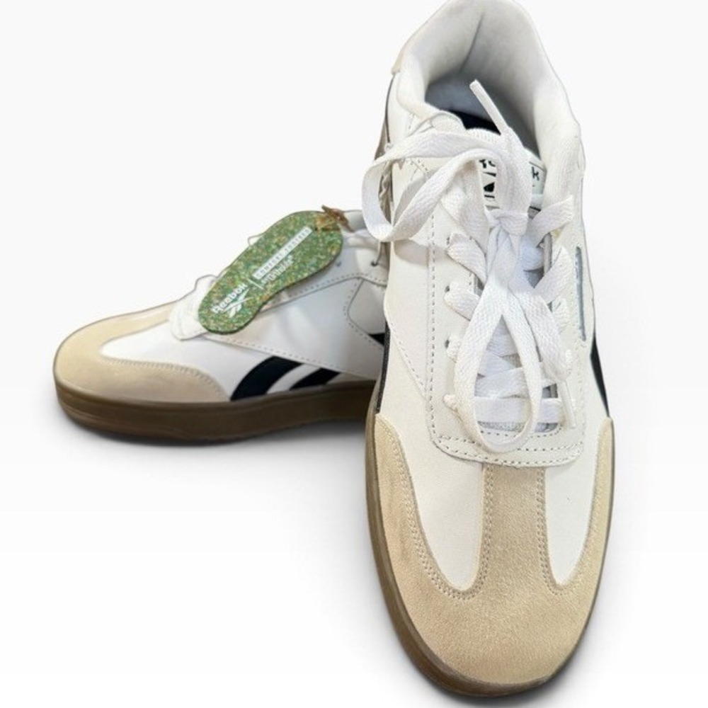 NWT! Reebok Club C Revenge White Tan Black Gum Sole Sneakers Women 9 FFC0092429